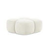 POUF Samt Stoff Beige - Hellbraun/Schwarz, Holzwerkstoff/Kunststoff (90/39/90cm) - Makamii