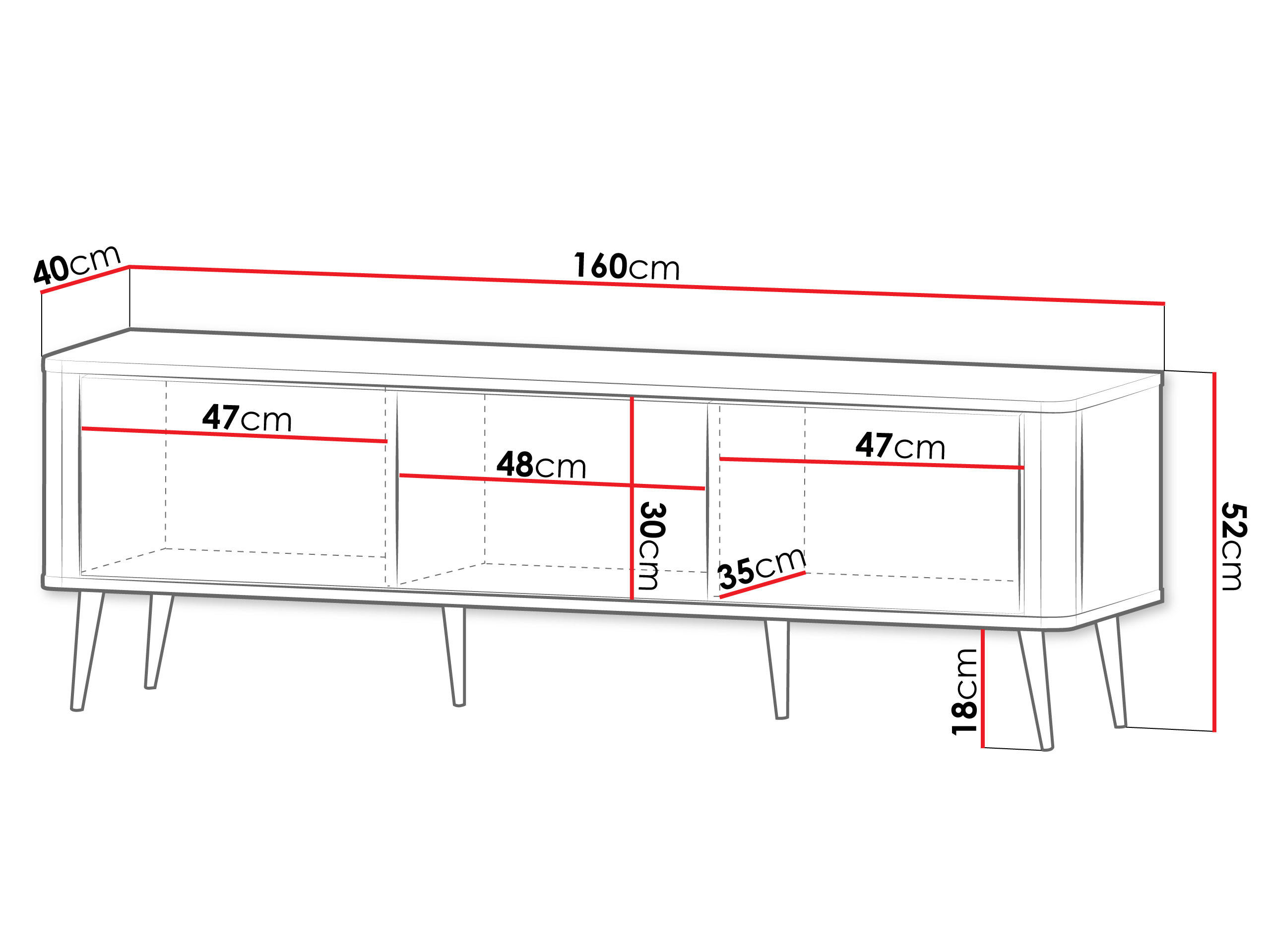 TV-ELEMENT Marly 3K RE13 - Kaschmir/Schwarz, Holzwerkstoff/Metall (160/52/40cm) - MIRJAN24