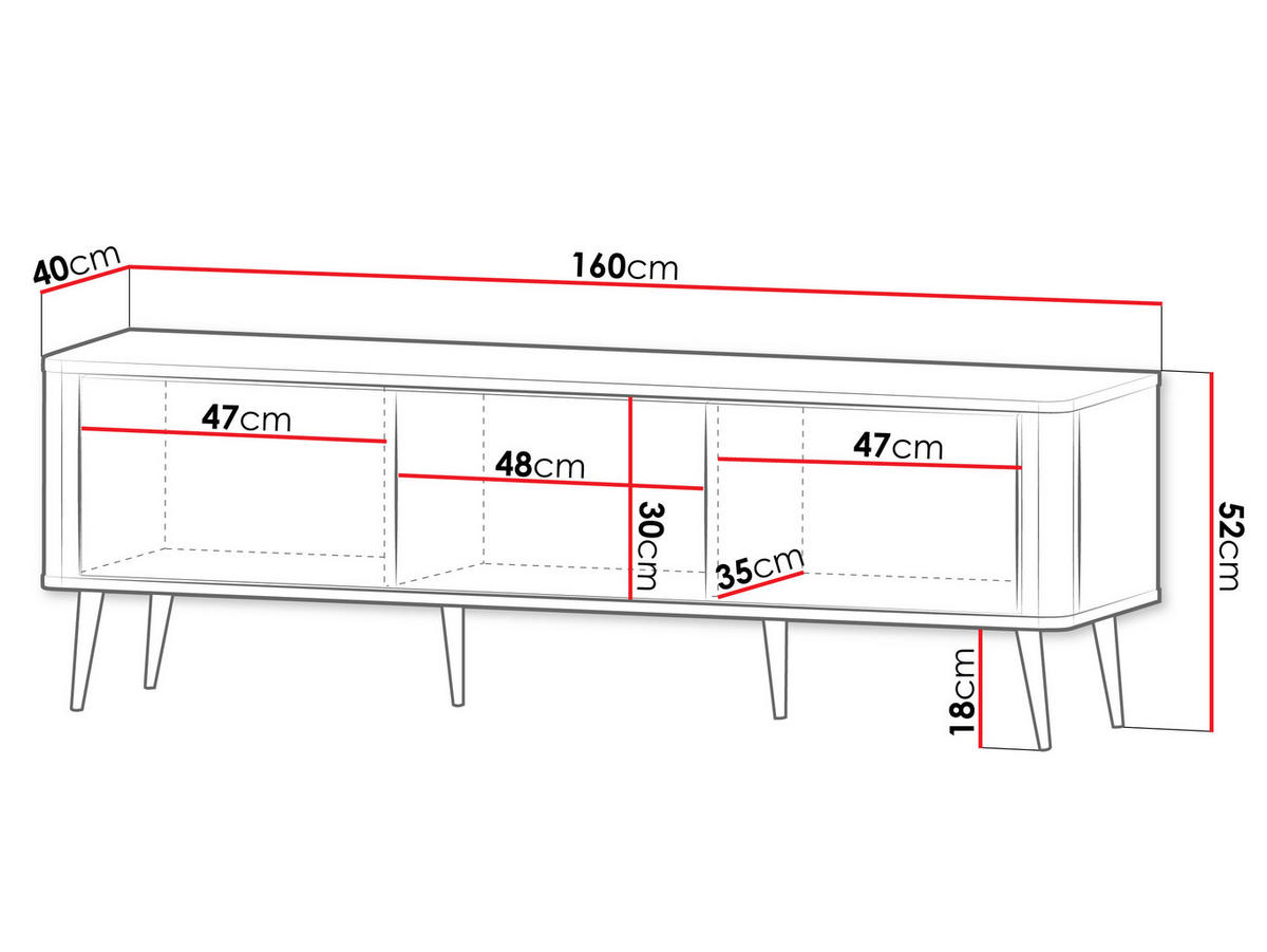TV-ELEMENT Marly 3K RE13 - Kaschmir/Goldfarben, Holzwerkstoff/Metall (160/52/40cm) - MIRJAN24