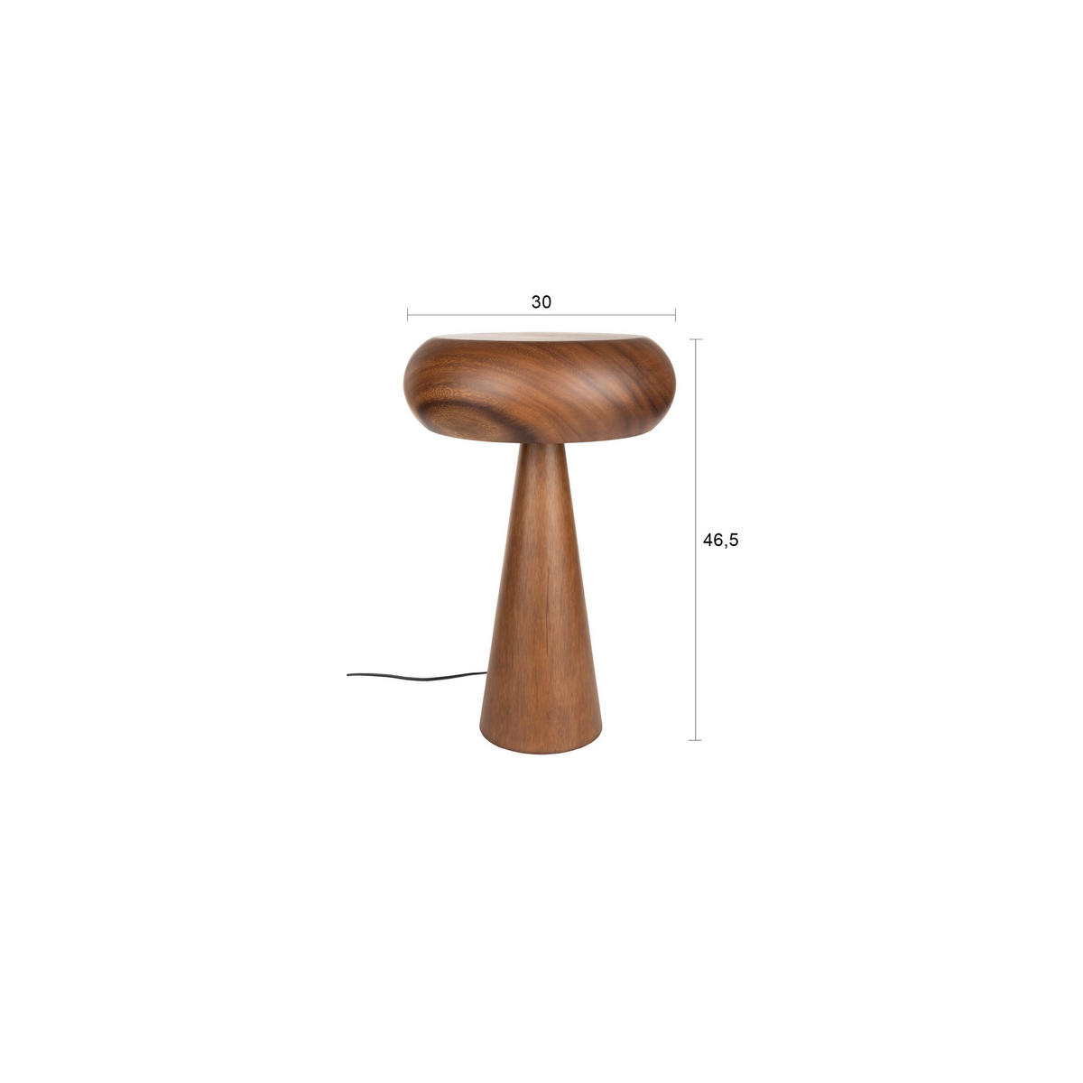 TISCHLAMPE Morel Braun M - Braun, Holz (46.5/30/46.5cm) - Dutchbone