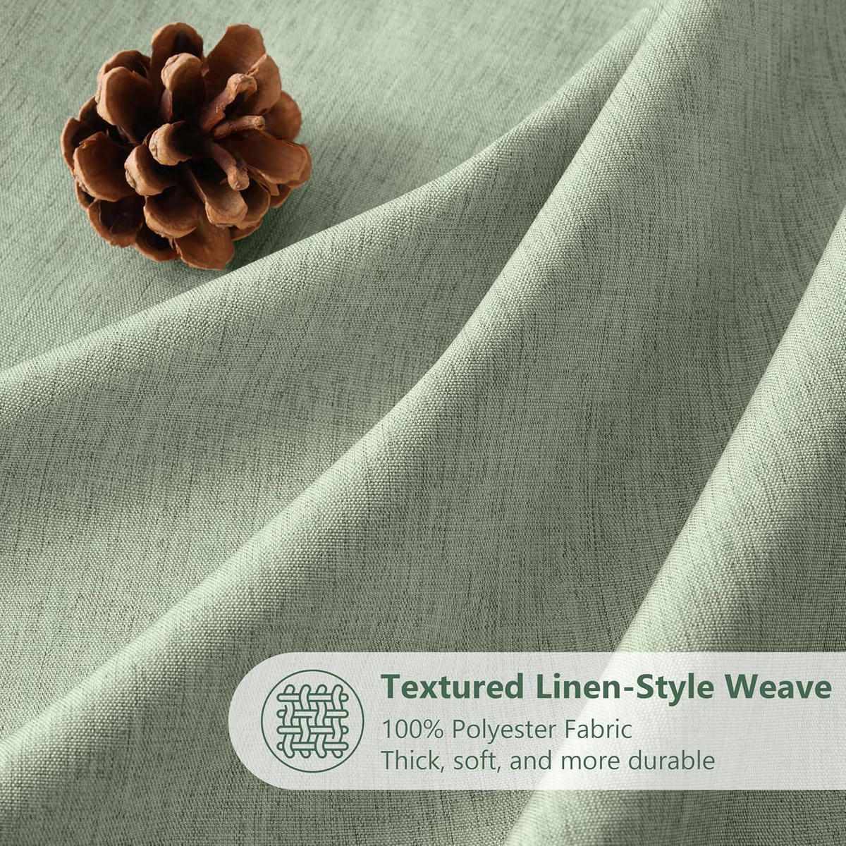 DUSCHVORHANG Leinenoptik Salbeigrün 152 x 182 cm - Grün, Textil (152/182cm)