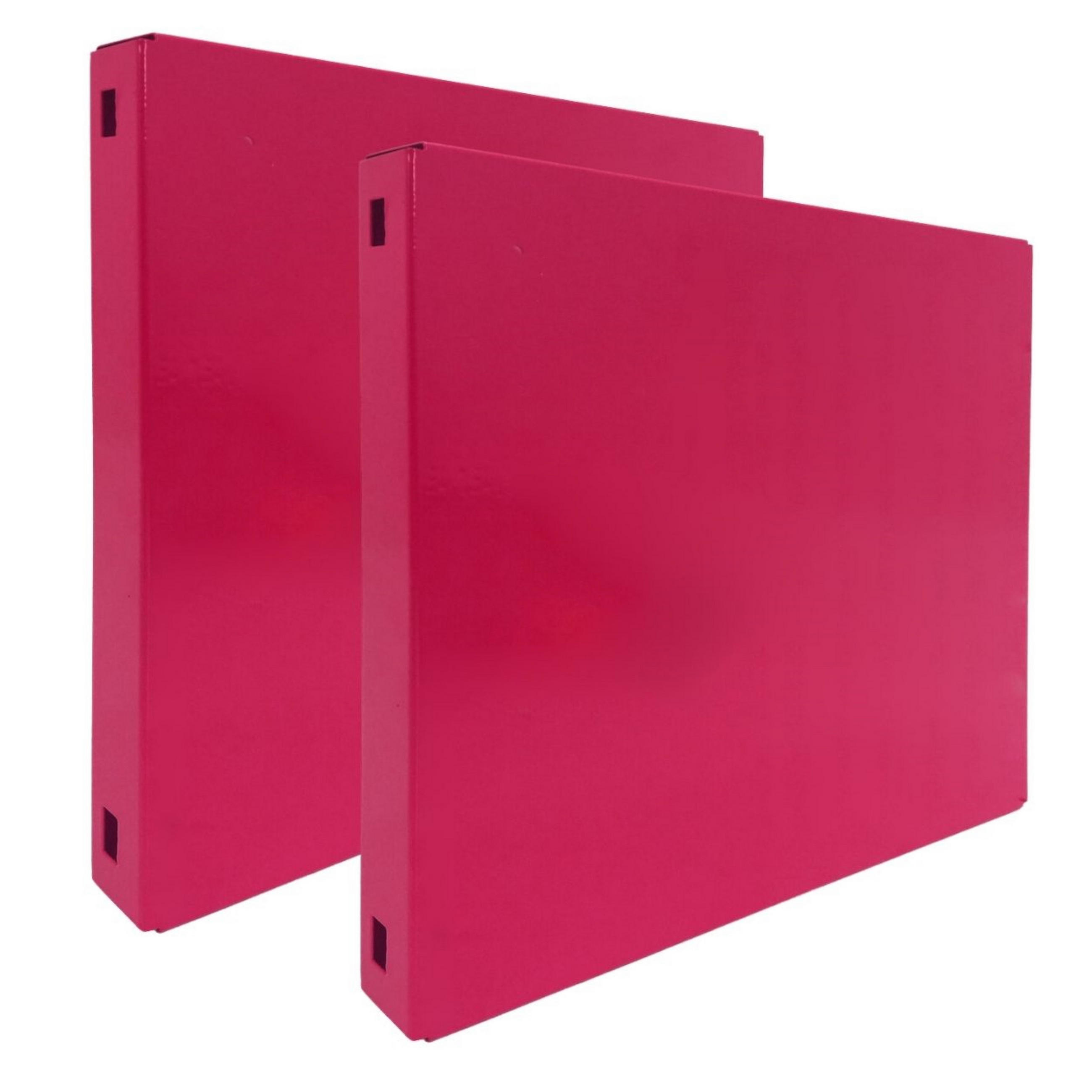 DOPPELPACK 2x Memoboard aus Stahl geschlossen | HxBxT 30x30x3,5cm | Rosa | Wandtafel Trägersystem - Rosa, Metall (30/30/3.5cm) - PROREGAL
