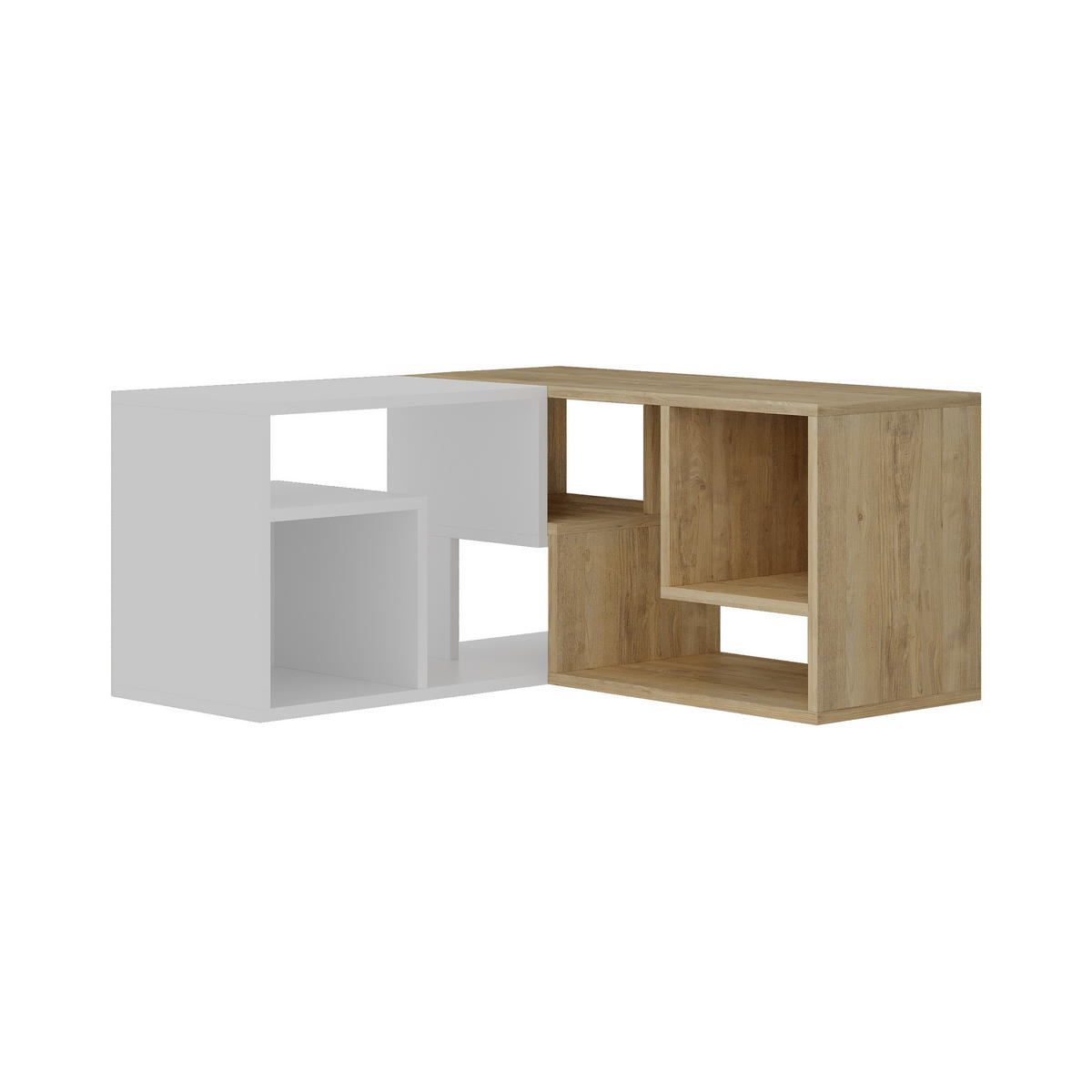LOWBOARD Glis Weiß Eiche 90/45/35 cm - Weiß, Holzwerkstoff (90/45/35cm) - Decortie