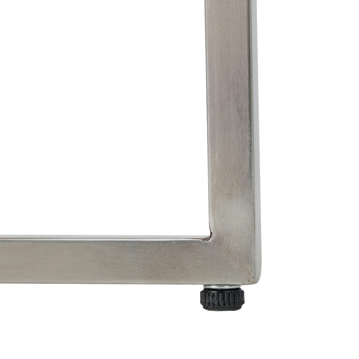 COUCHTISCH - Teak massiv / Edelstahl - Silberfarben/Braun, Holz/Metall (70/120/42cm) - home24