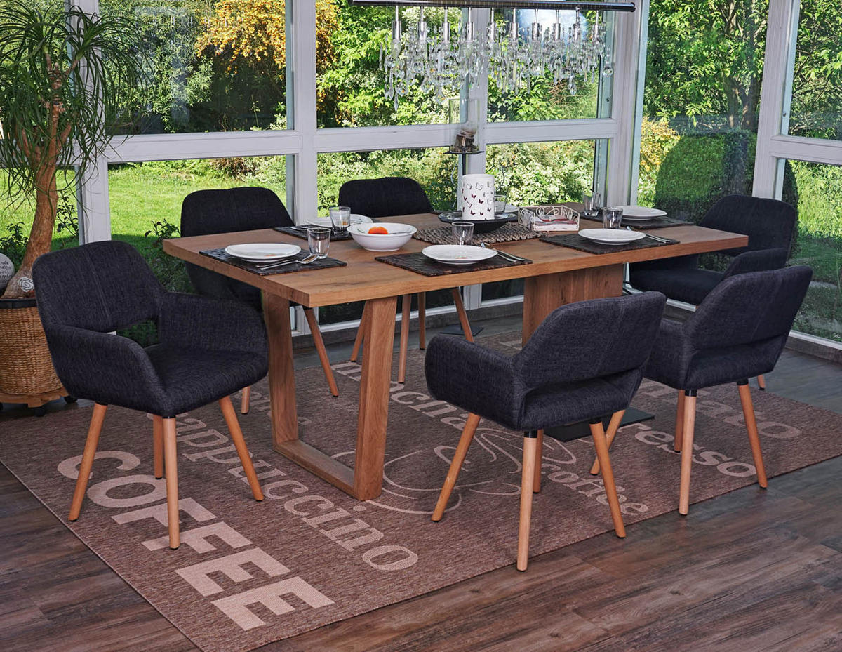 ESSZIMMERSTUHL Anthrazit 6er-Set - Anthrazit, Holz (56/78/57cm) - MCW