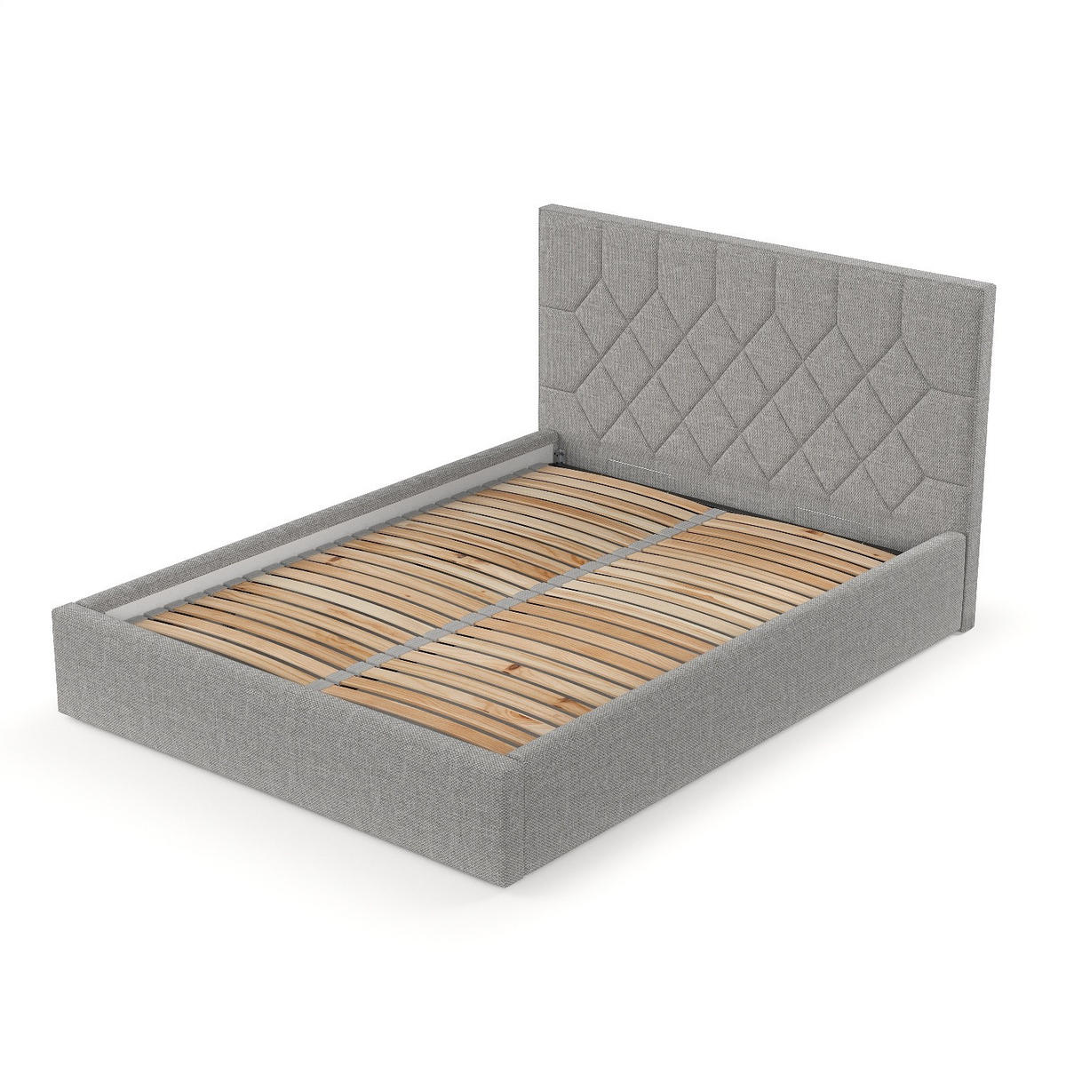 POLSTERBETT Brisa 140/200 cm Hellgrau im Inari Stoff - Hellgrau/Schwarz, Holz/Holzwerkstoff (140/200cm) - AltaBeds