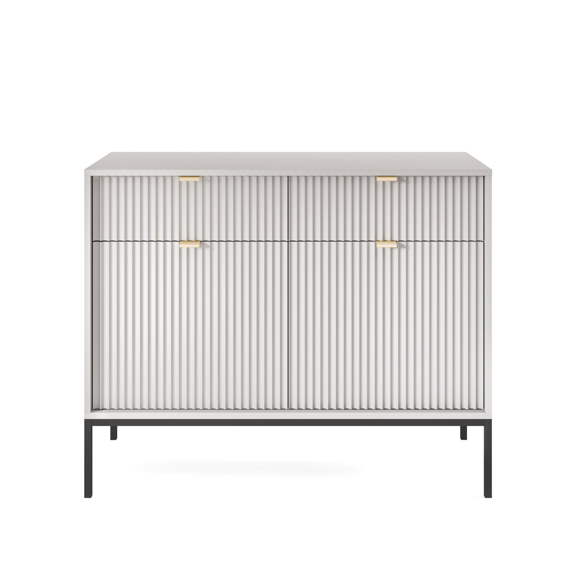 SIDEBOARD Vellore Grau 104 cm - Goldfarben/Schwarz, Holzwerkstoff/Metall (104/83/39cm) - Selsey