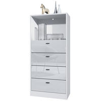 KOMMODE Pino Fronten in Weiß Hochglanz - Weiß Hochglanz, Holzwerkstoff (56/125/36cm) - Vladon