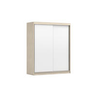 SCHIEBETÜRENSCHRANK - Kleiderschrank EVA 04 - Sonoma + Weiß - Weiß/Sonoma Eiche, Holzwerkstoff (160/195/61cm) - Möblo