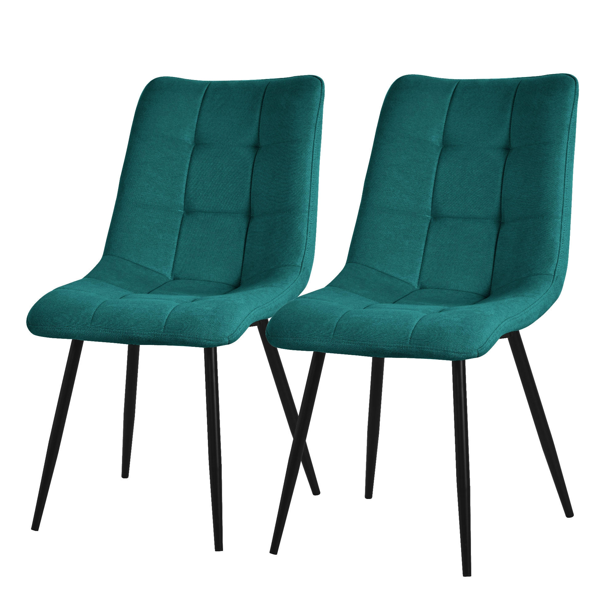 ML-DESIGN JÍDELNÍ ŽIDLE, SADA 2 KS, petrol, látkové čalounění