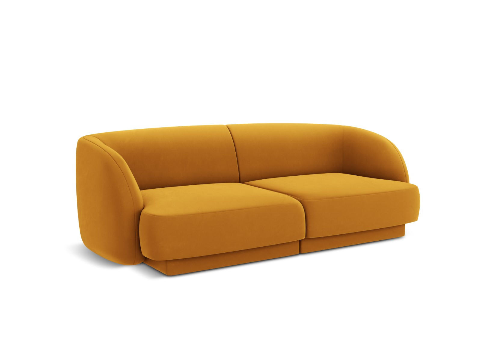 SOFA Miley aus Samt gelb 2 Sitzplätze - Gelb, Textil (90/70/180cm) - Micadoni