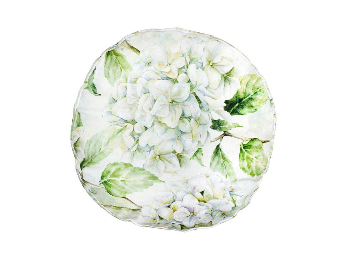XL-NACKENROLLENHÜLLE Landlust-Hortensie weiß 25/70 cm - Weiß/Grün, Textil (25/70cm) - beties Heimtextil