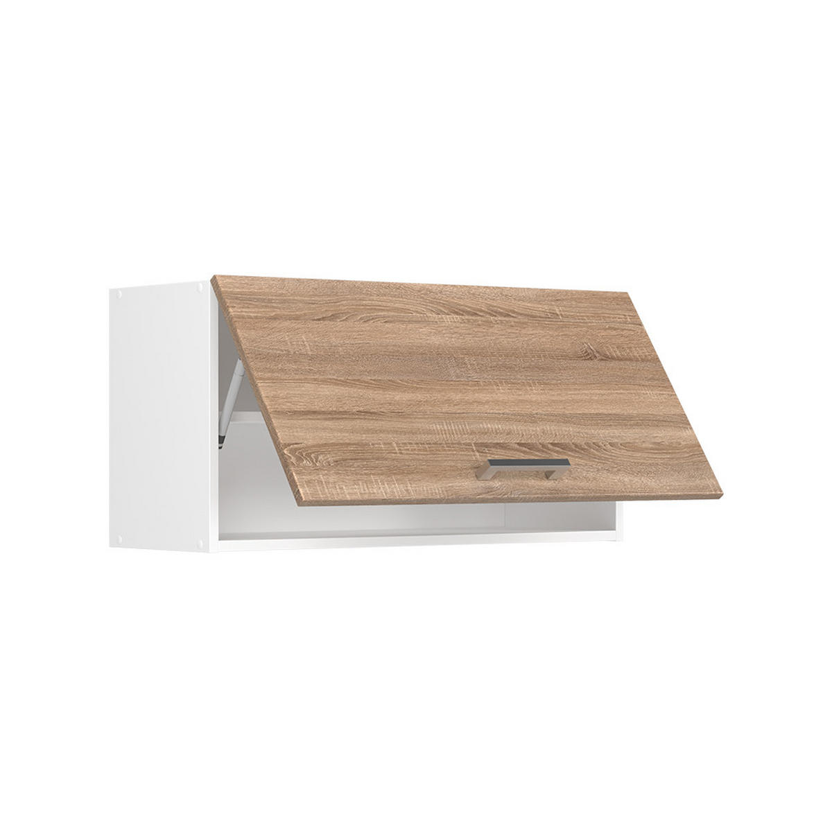HÄNGESCHRANK R-Line, Sonoma/Weiß, 80 cm Flach - Weiß/Sonoma Eiche, Holzwerkstoff (80/40/31cm) - Vicco