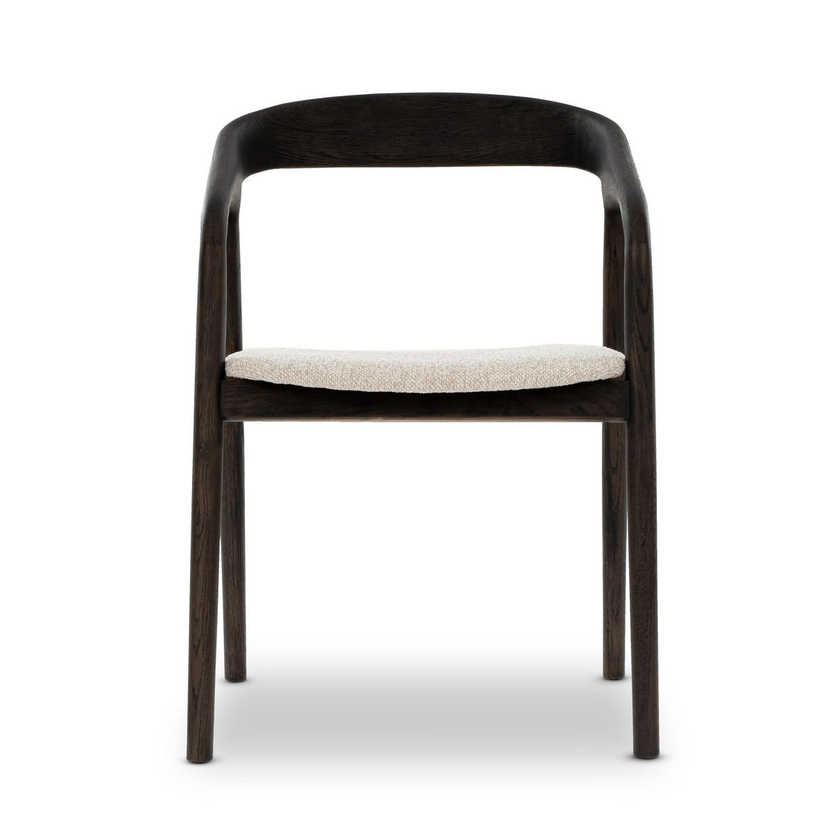 ESSZIMMERSTUHL Celeste, Braunes Eichenholz + beiger Stoff - Beige/Braun, Holz (55/80/61.5cm) - WOODEK