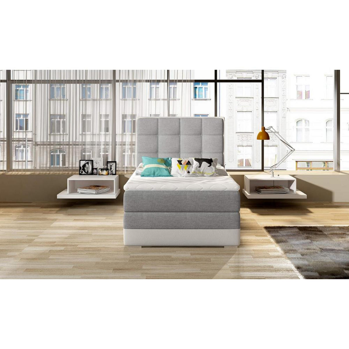BOXBETT Aster 90x200 cm Bonellfederkern inkl - Flieder, Holz/Textil (90/200cm) - Best For Home