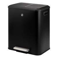 ABFALLEIMER 30 Liter, schwarz - Schwarz, Metall (42.5/50/33.5cm) - eluno