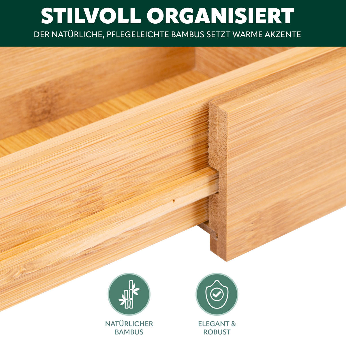 BESTECKKASTEN, Bambus - Braun, Holz (50/5/44.7cm) - bremermann