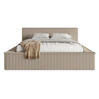 POLSTERBETT AFFOLIO Dunkelbeige 160x200 cm - Beige/Schwarz, Kunststoff/Textil (160/200cm) - Selsey