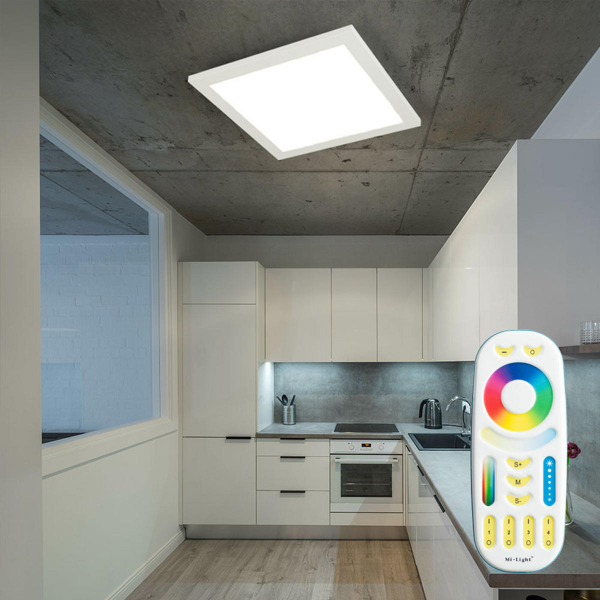 LED PANEL Weiß ROSI 45 cm - Weiß, Metall (45/45/4.5cm) - Globo Lighting