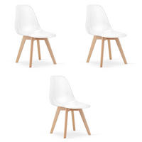 ESSZIMMERSTUHL 3-er Set KITO transparenter Sitz, natürliche Beine - Transparent/Naturfarben, Kunststoff (46/80/54.5cm) - Valora
