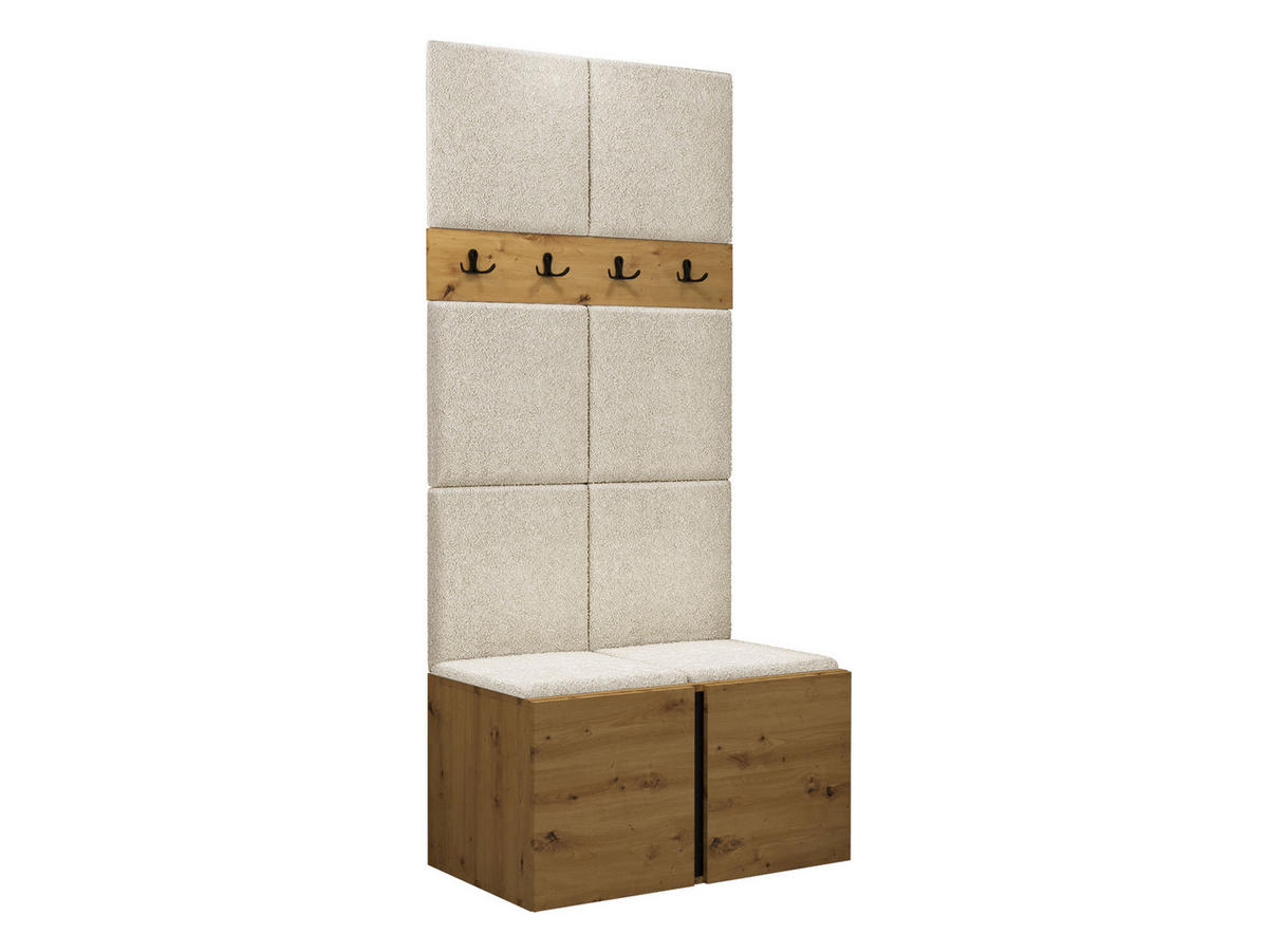 GARDEROBEN-SET Orion IV - Creme/Eiche Artisan, Holzwerkstoff/Kunststoff (84/186/46cm) - MIRJAN24