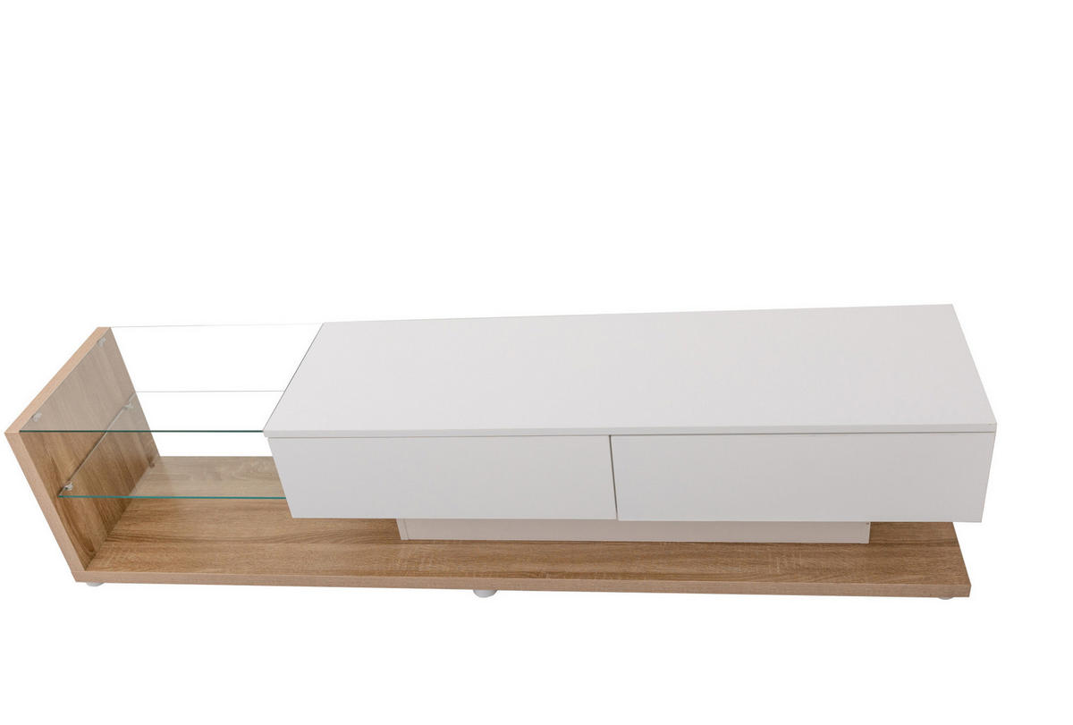 LOWBOARD 170/36/38 cm aus Spanplatte mit App-steuerbarer LED-Beleuchtung Weiß - Weiß, Holzwerkstoff (170/38/36cm) - Modenvie
