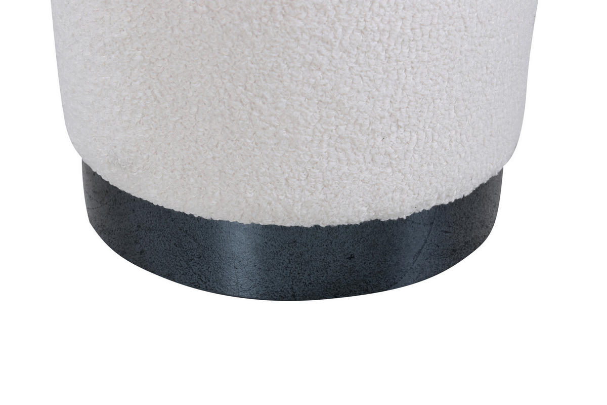 POUF schwarz weiß - Weiß, Holzwerkstoff (35/43/35cm) - ebuy24