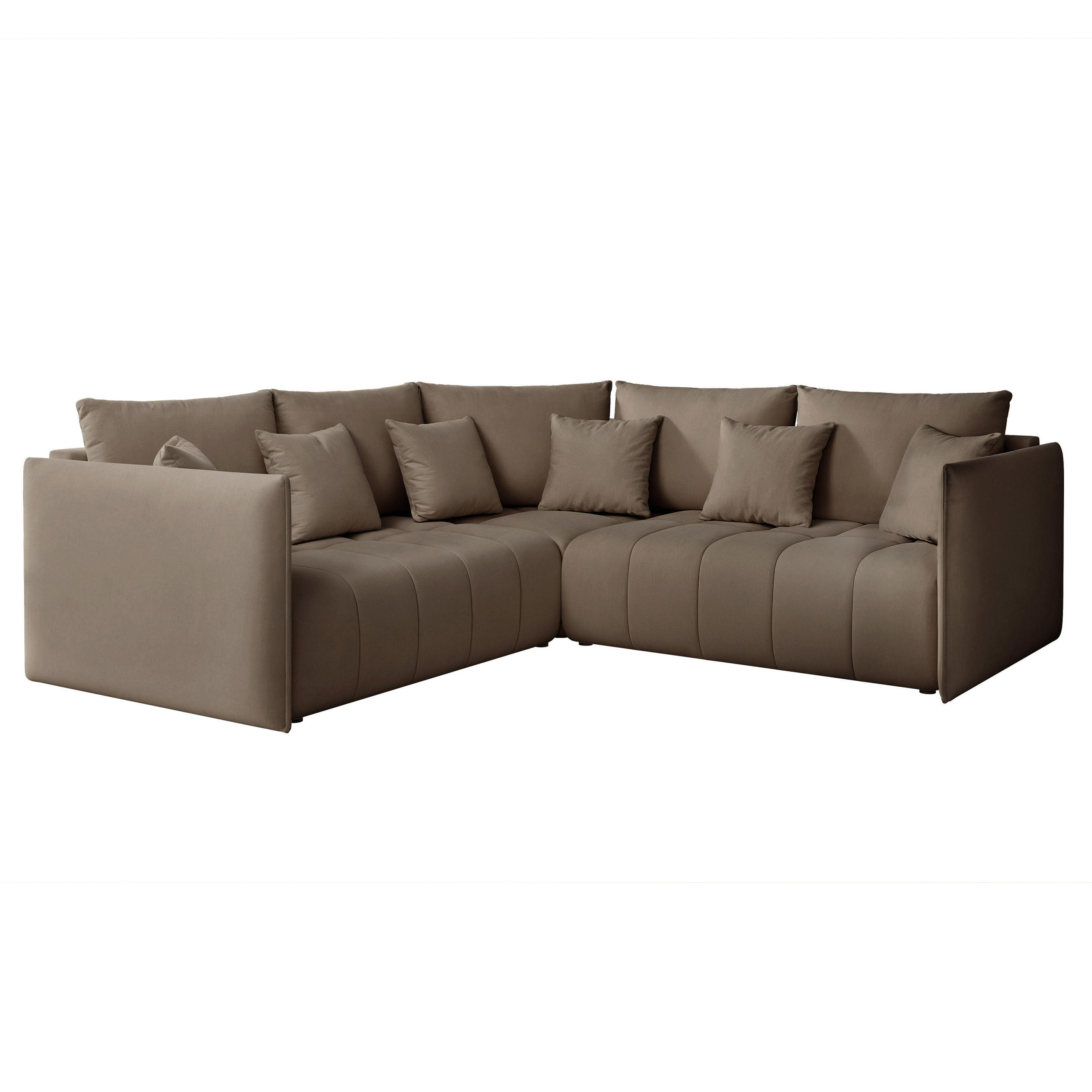 ECKSOFA OLIMPIA mit Schlaffunktion und Bettkasten Braun - Braun, Holzwerkstoff/Kunststoff (235/230cm) - Idohome