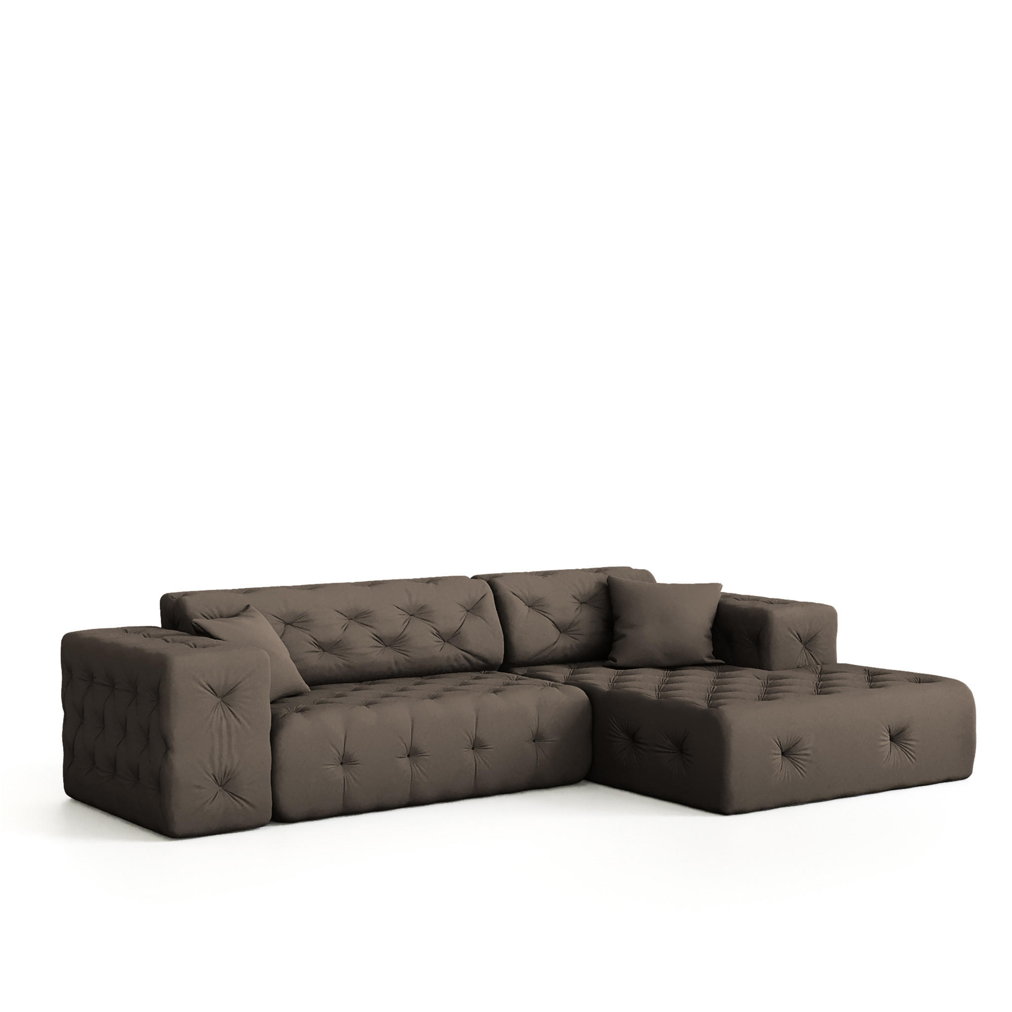 ECKSOFA Chantal - Braun, Holzwerkstoff/Textil (266/171cm) - Fun Möbel