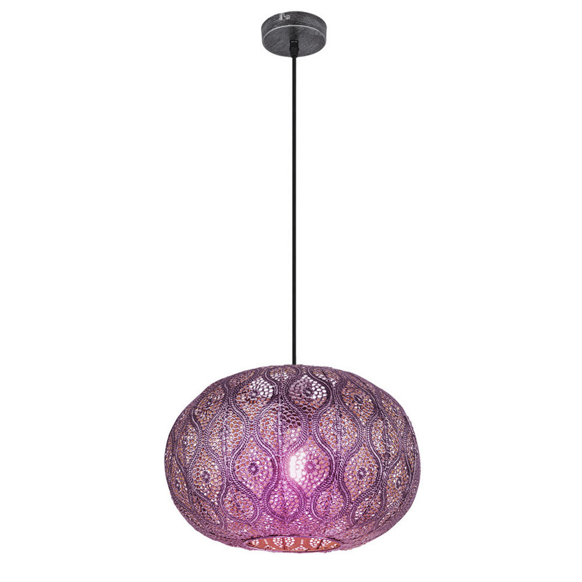 LED HÄNGELEUCHTE SOLERA Silber Metallic - Schwarz, Metall (30/30/120cm) - Globo Lighting