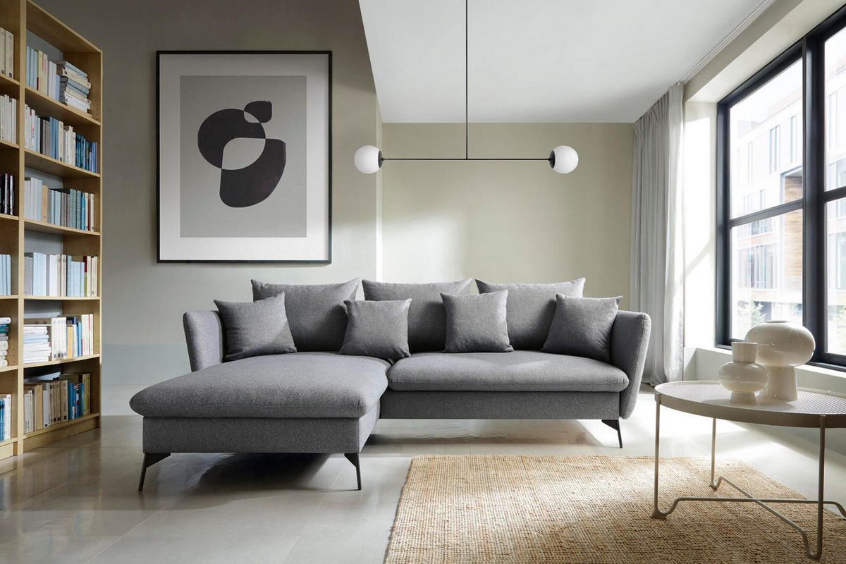 ECKSOFA VITON Grau 258x167x91 cm - Grau, Textil (258/167cm) - FURNLUX