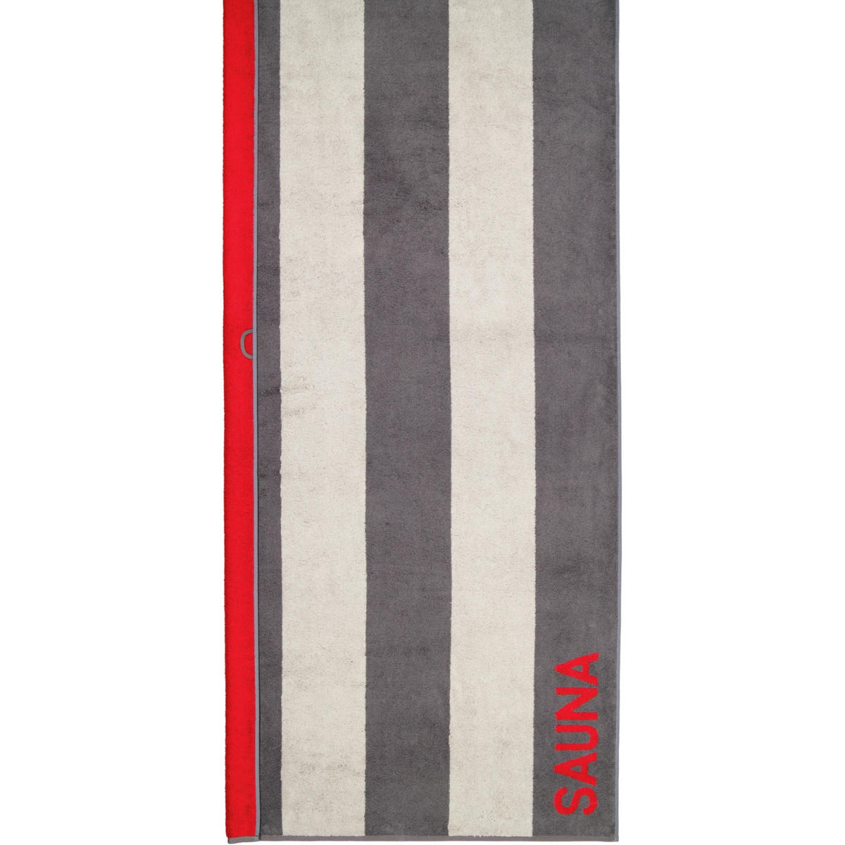 SAUNATUCH SAUNATUCH 599 ANTHRAZIT-ROT - 72 - Grau, Textil (80/200cm) - Cawö