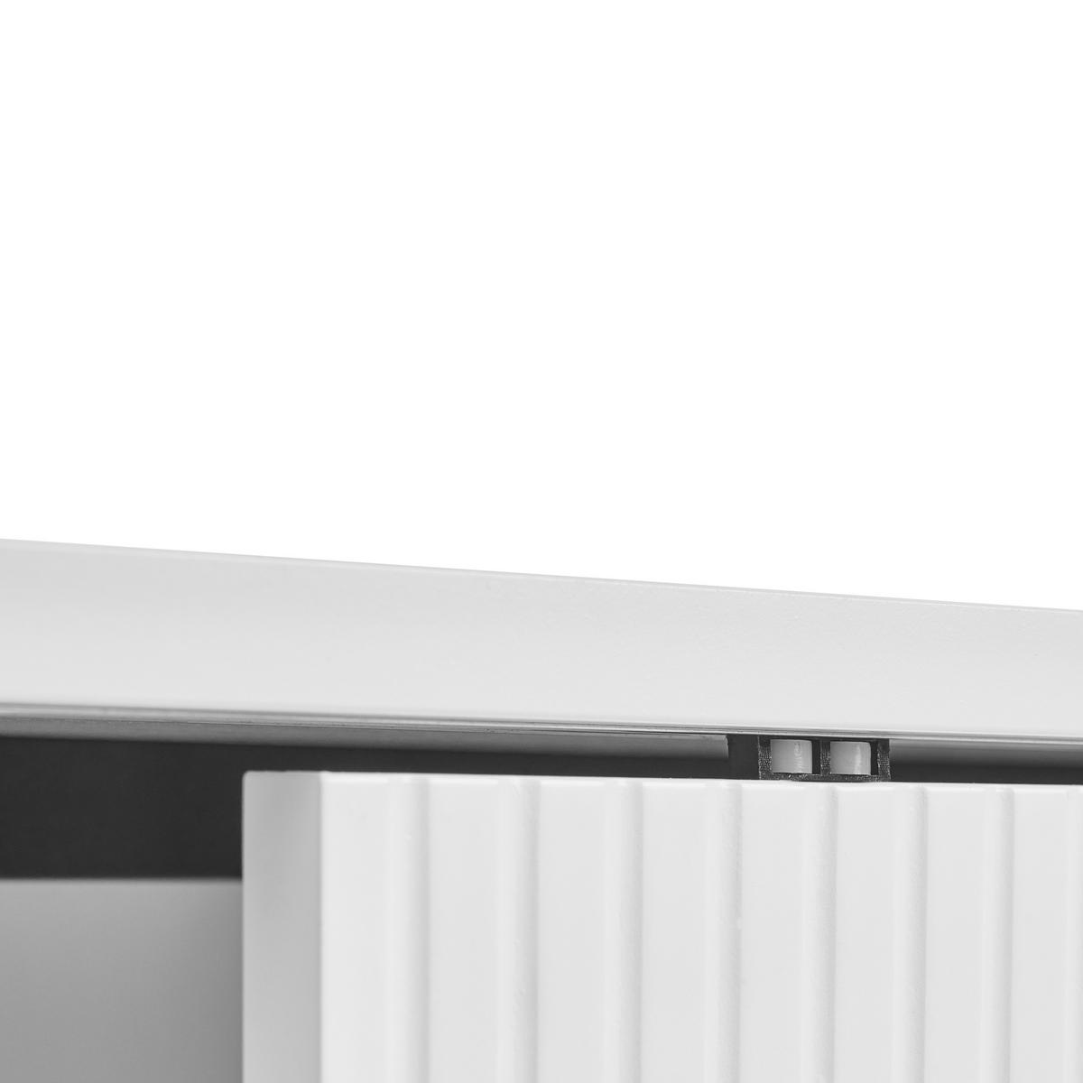 SIDEBOARD mit Glastüren Weiß Leduc - Weiß, Holzwerkstoff (150/86/40cm) - Beliani