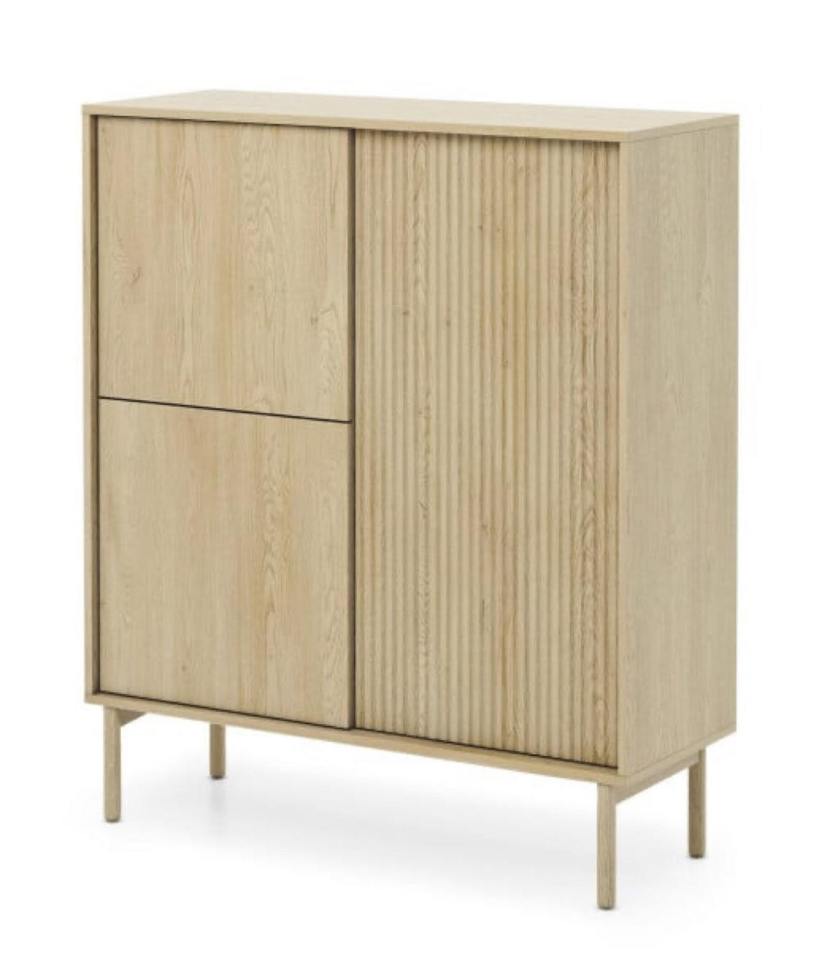 KOMMODE Weiß AVO Hoch Gerillt 3D - Gelb, Holzwerkstoff (103.5/121.8/39.5cm) - Sepro Meble