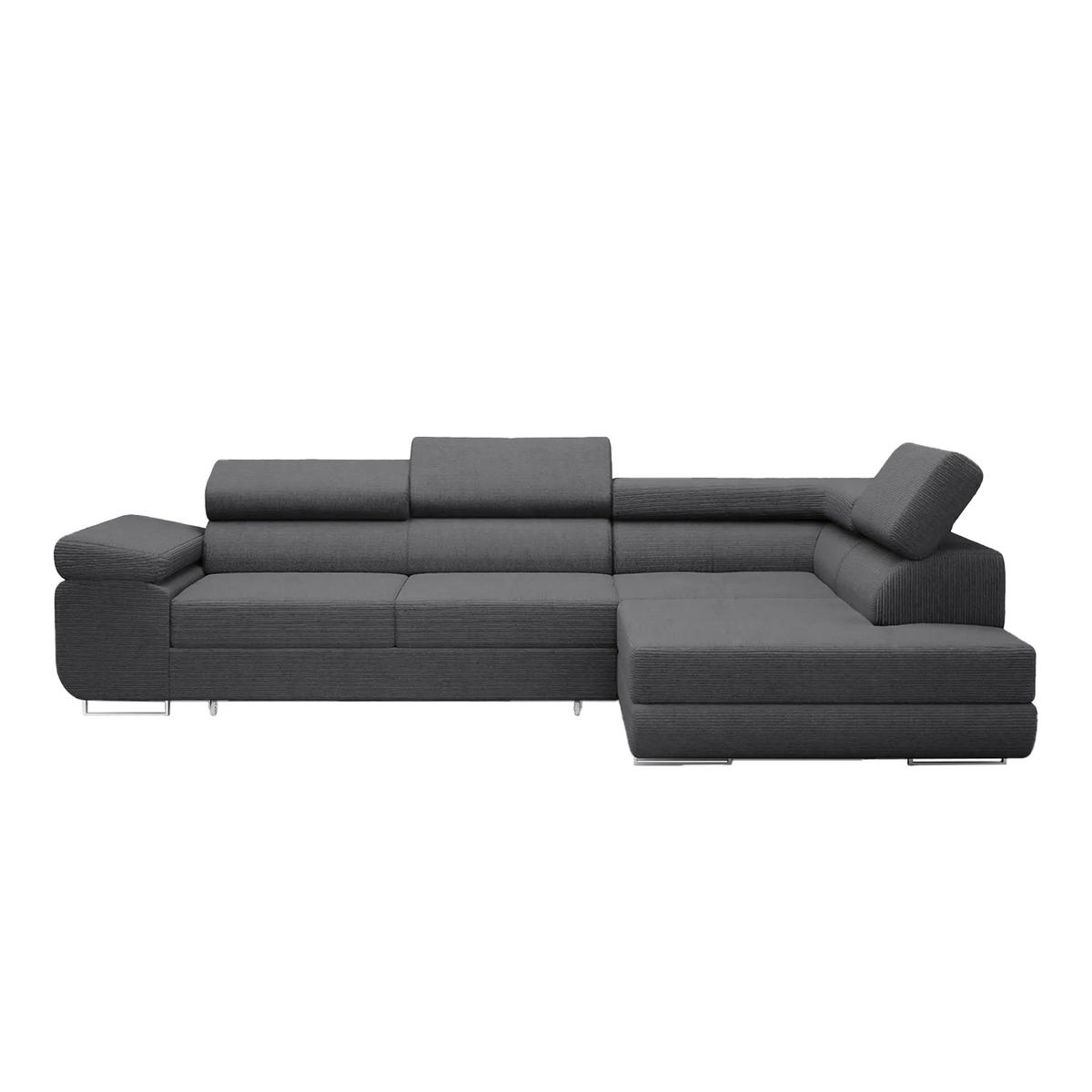 ECKSOFA Warton mit Schlaffunktion, Anthrazit - Anthrazit, Textil (275/202cm) - Fedve