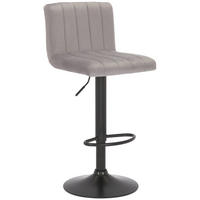 BARHOCKER Samt grau - Schwarz/Grau, Textil/Metall (41/87/49cm) - CLP