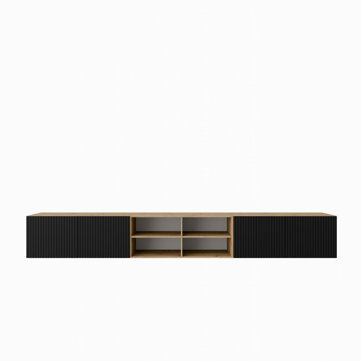 TV-SCHRANK Noe IV 300 cm, viertürig, artisan, schwarz - Schwarz/Eiche Artisan, Kunststoff (300/41/40cm) - Margaret Hadas24