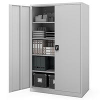 AKTENSCHRANK abschließbar KADO Flügeltüren 185x115x60cm Grau - Grau, Metall (115/185/60cm) - DELUKE