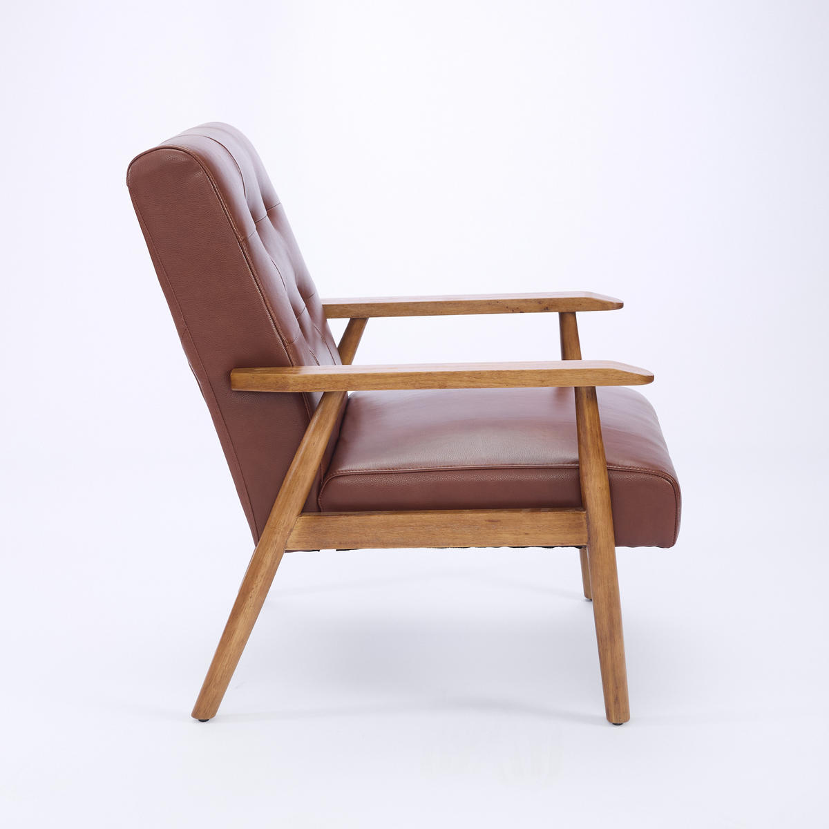 SESSEL Echtleder mit Nussbaum-Armlehnen, DE-42331, Braun - Braun, Holzwerkstoff (80/83/64cm) - ComfortXL