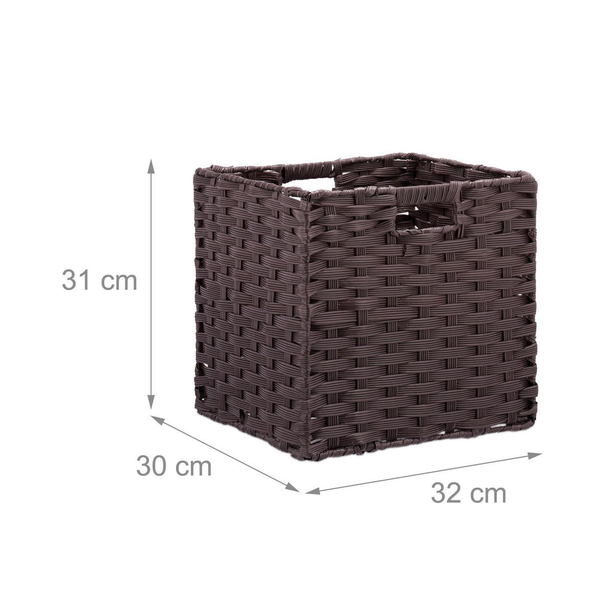 AUFBEWAHRUNGSKORB - Braun, Kunststoff/Metall (32/31/30cm) - Relaxdays
