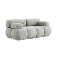 2-SITZER-SOFA Chenille Stoff Grau - Hellgrau/Schwarz, Kunststoff/Textil (190/70/96cm) - LaMiaSofa