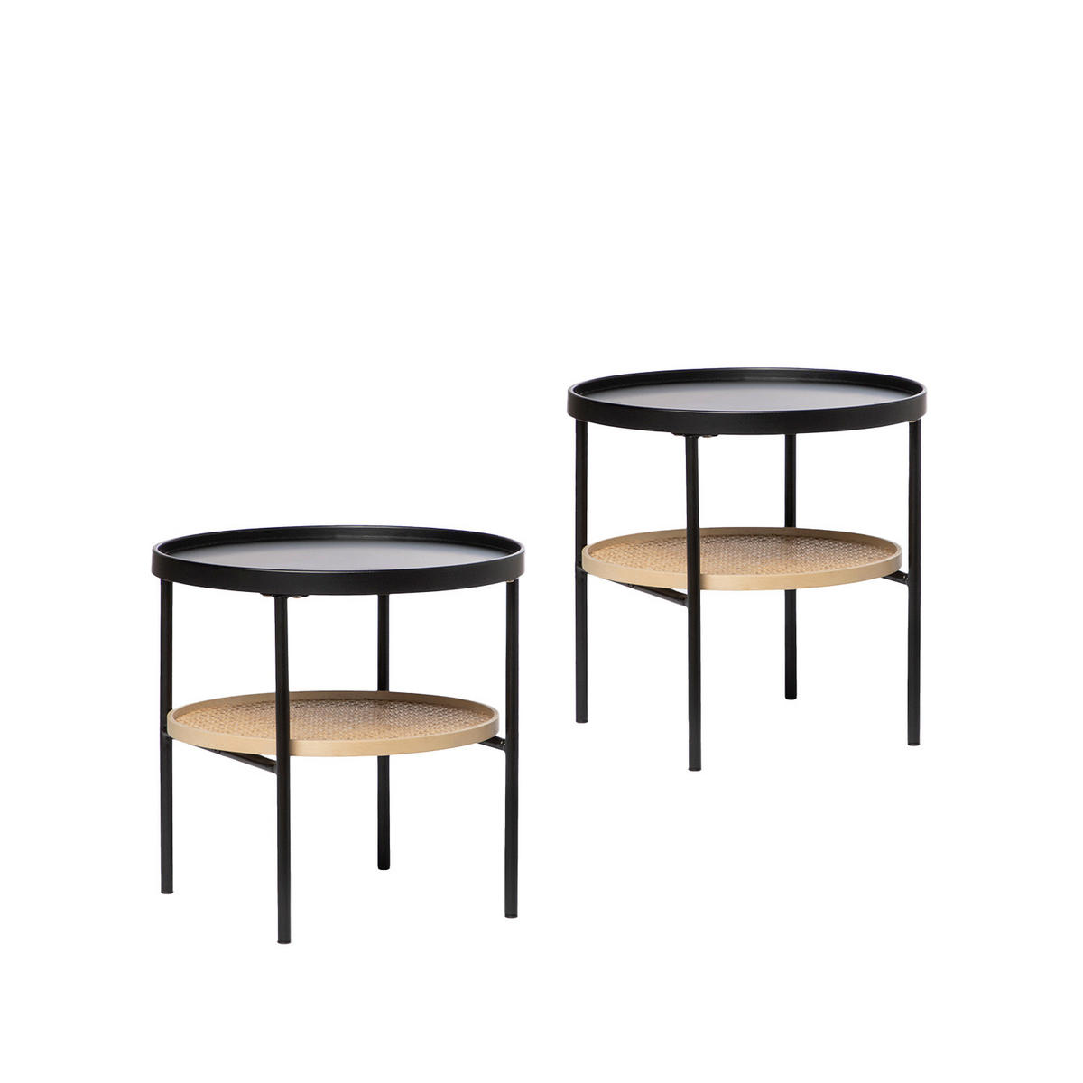 BEISTELLTISCH Niko Schwarz 45 cm x 46,5 cm 2er-Set - Schwarz, Metall (45/45/46cm) - Klast Home