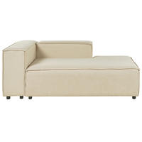 CHAISELONGUE Leinen beige linksseitig Aprica - Beige/Schwarz, Textil (119/68/180cm) - Beliani