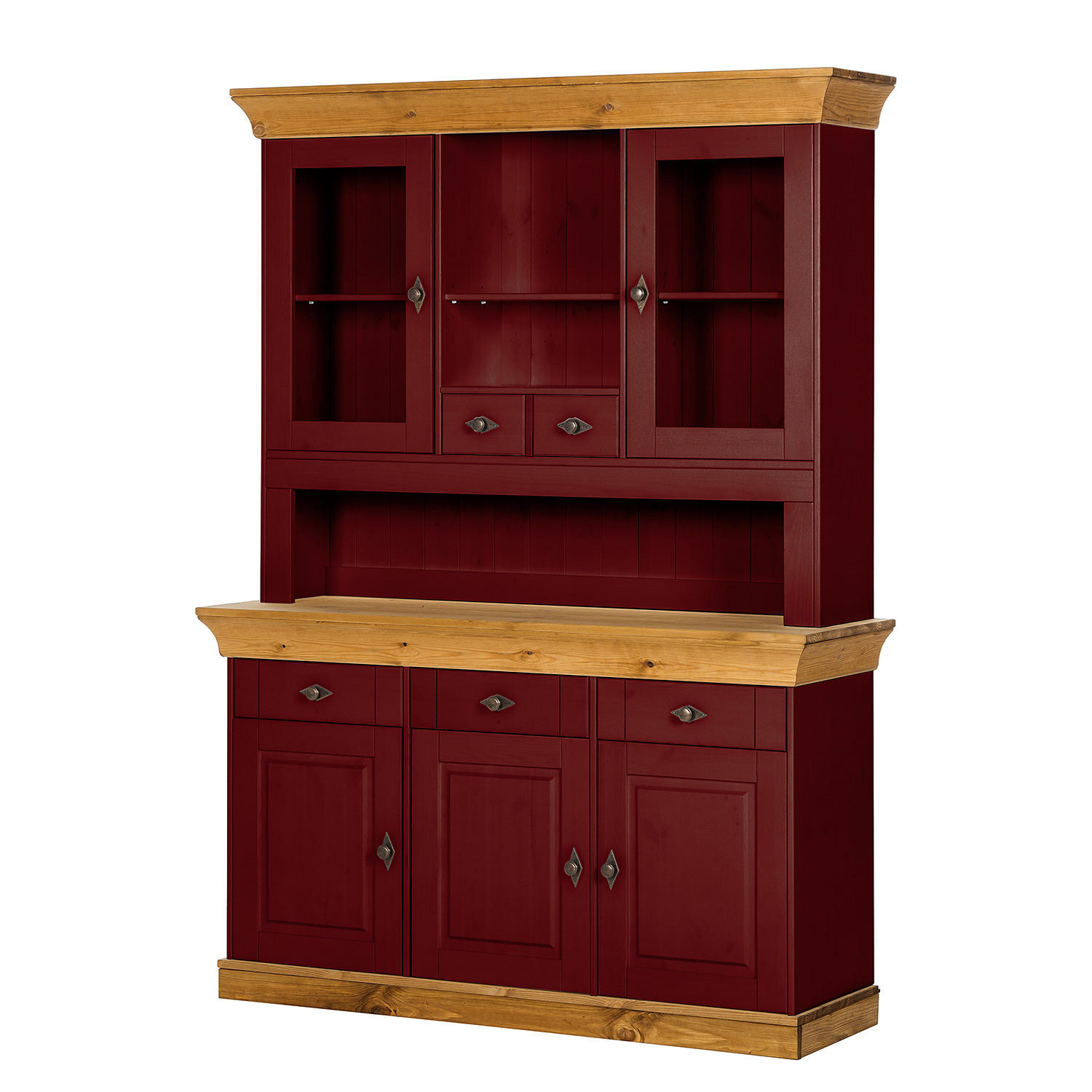 BUFFET - Kiefer massiv - Braun/Kieferfarben, Holz/Holzwerkstoff (143/197/45cm) - home24