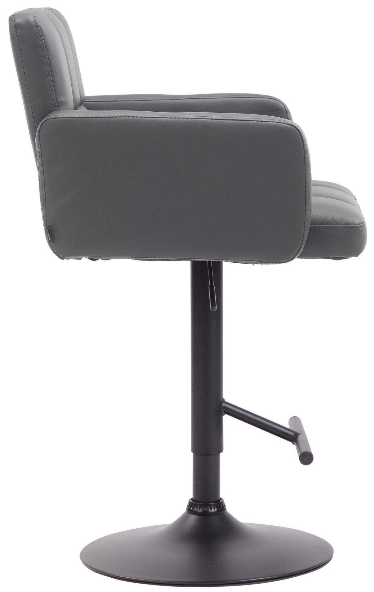 BARHOCKER Lausanne, Gestell schwarz, Kunstleder Grau - Schwarz/Grau, Kunststoff/Textil (60/100/56cm) - TPFLiving