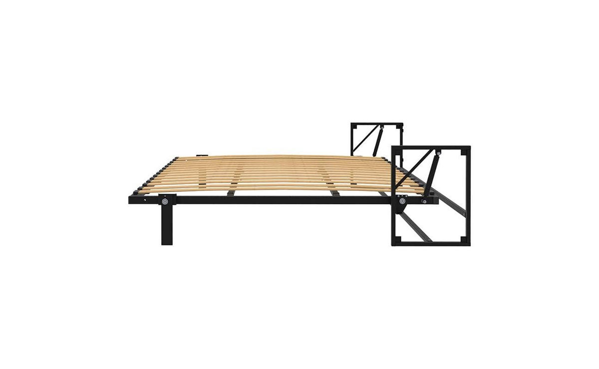 WANDBETT Morphy Classik Modulares SizeFlex- und TypeFlex-System - 200x160 Horizontal - Schwarz, Holz (200/160cm) - WallBedKing