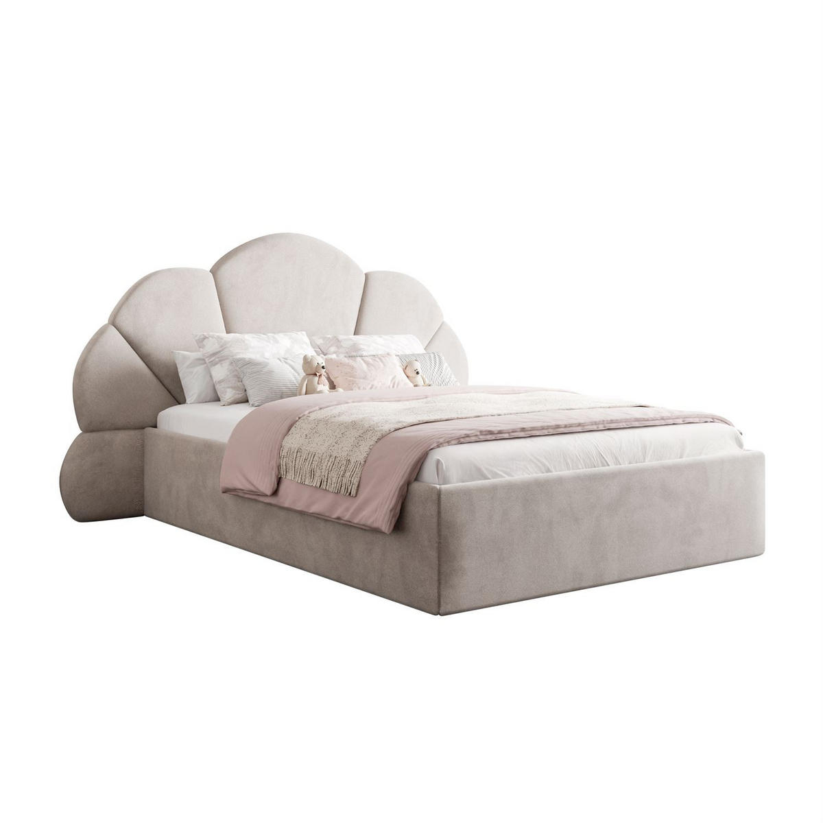 POLSTERBETT ARIEL mit Bettkasten 90x200 cm Element 17 - Beige, Textil (90/200cm) - Lookway