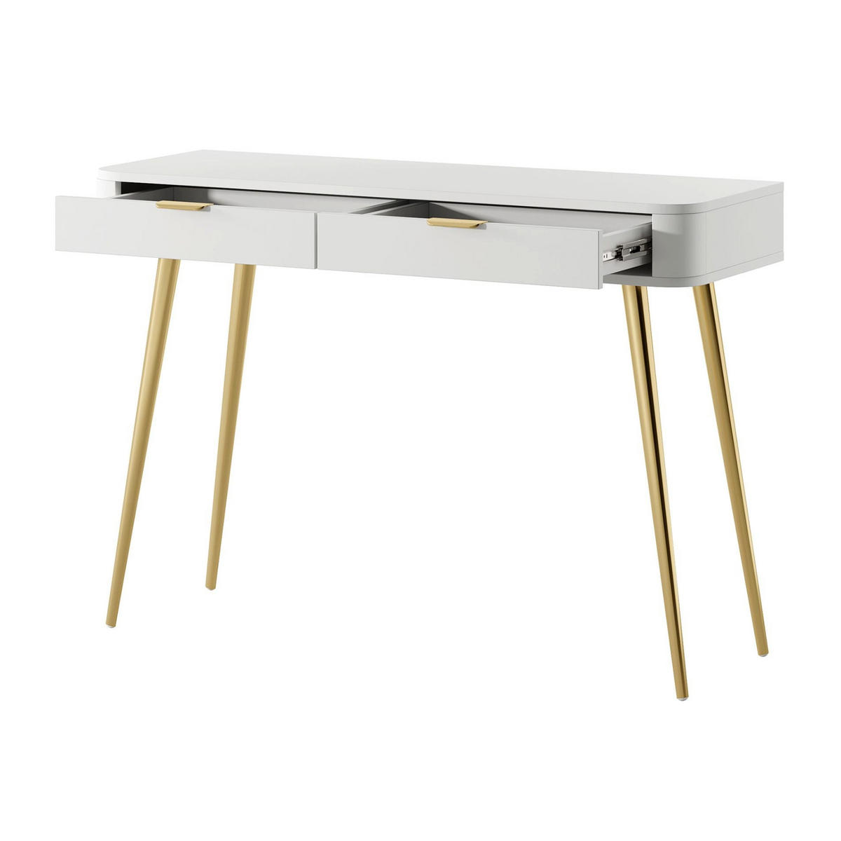 TOALETKA Oval bílá 112 cm - bílá/zlatá, kov/kompozitní dřevo (112.1/77.9/38cm) - Selsey