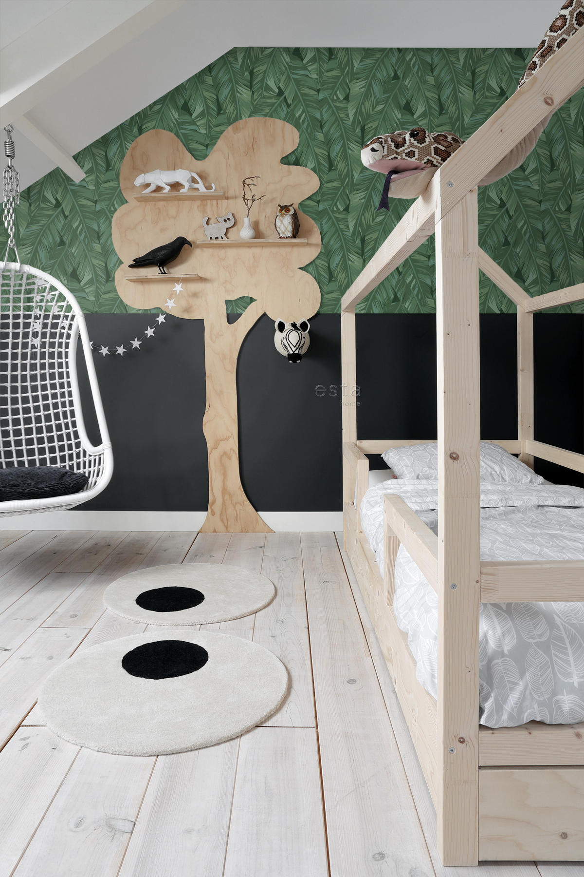 TAPETE Bananenblätter 53 cm x 10.05 m - Grün, Papier (53/1000cm) - ESTAhome