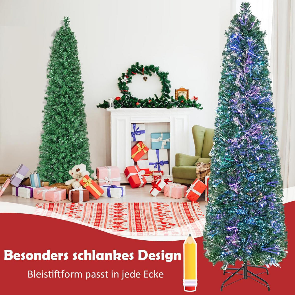 WEIHNACHTSBAUM 180cm Grün - Grün, Kunststoff (180cm) - COSTWAY